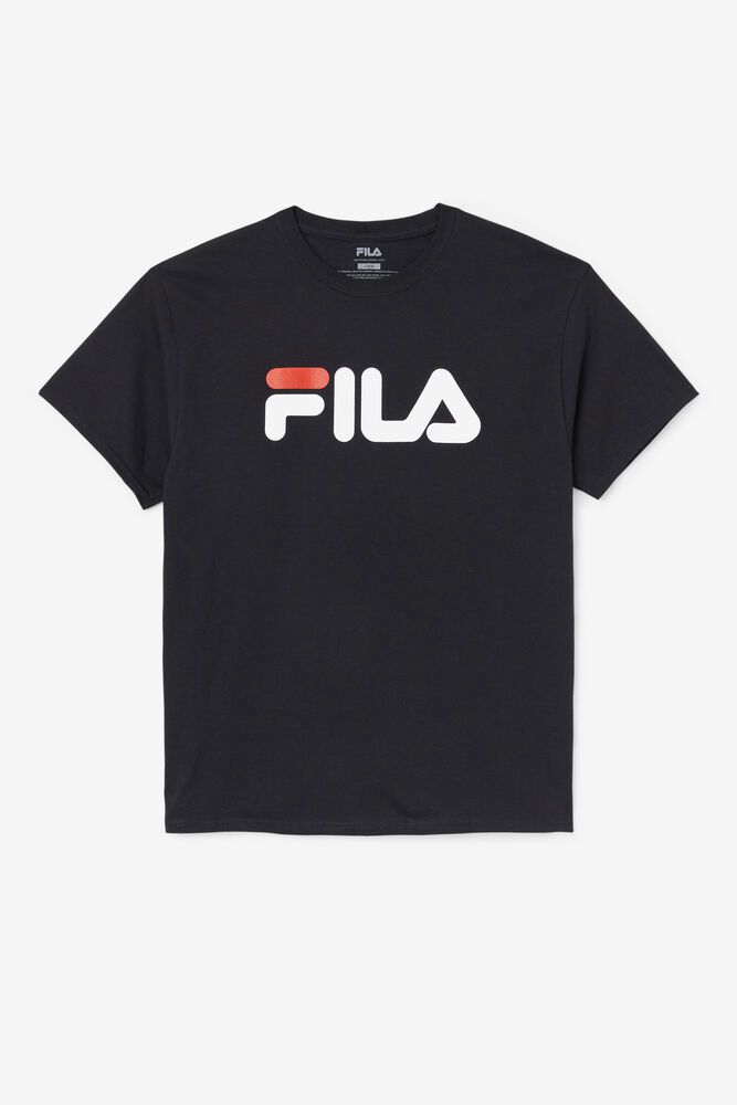 Fila T-Shirt Mens Black - Logo - Philippines 4318796-IK